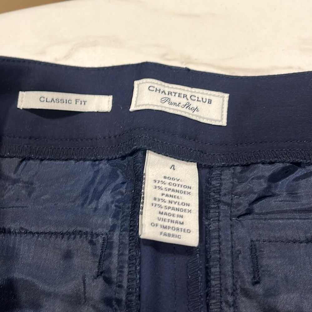 Charter Club Pant Shop Classic Fit Navy Pant - Picture 4 of 6